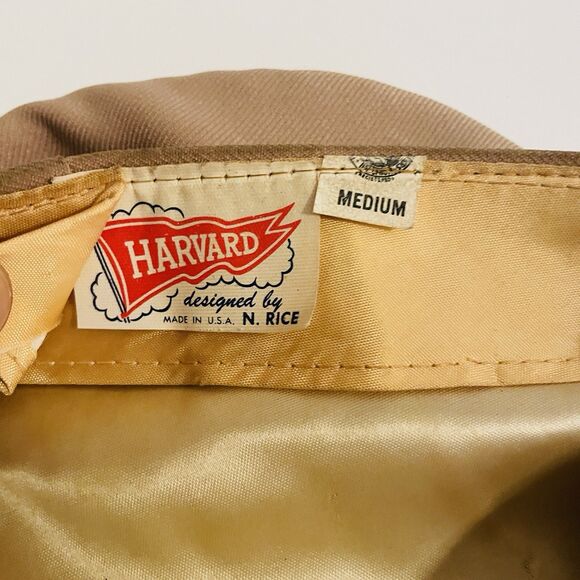 VINTAGE Harvard N. Rice Golf Driver Hat Newsboy Flat Cap Medium Needs Reshaped - Picture 2 of 5